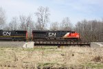 CN 2315 leads an unknown southbound manifest